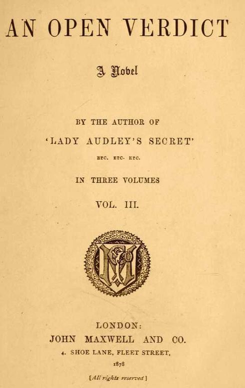 An Open Verdict, Volume 3 (of 3): A Novel
