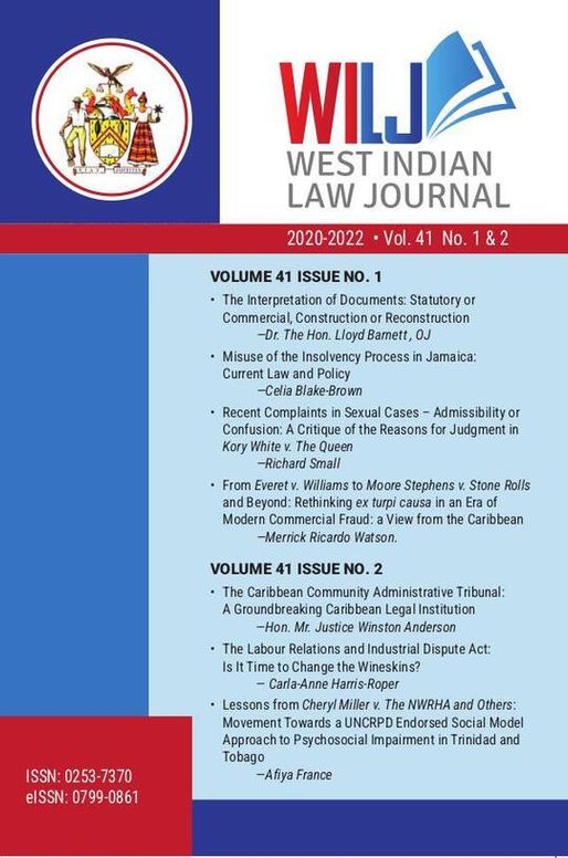 West Indian Law Journal Volume 41 No. 1 & 2