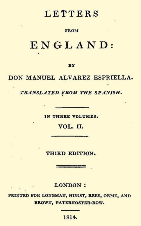 Letters from England by Don Manuel Alvarez Espriella, Volume 2 (of 3) / Translated from the Spanish