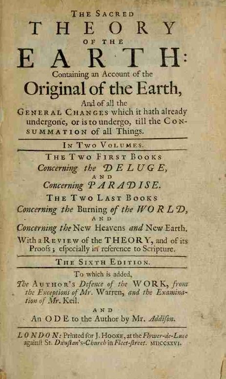 The sacred theory of the Earth, Volume 1
