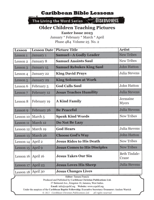 Bible Discoverers - Teaching Pictures Easter Issue 2023