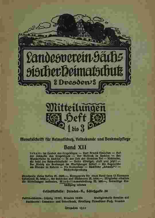 Landesverein Sächsischer Heimatschutz — Mitteilungen Band XII, Heft 1-3