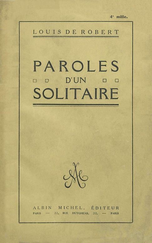 Paroles d'un solitaire