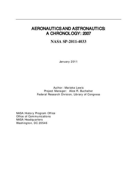 Aeronautics and Astronautics, 2007