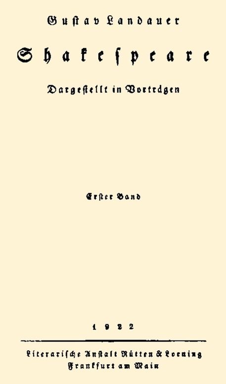 Shakespeare (Volume 1 of 2) Dargestellt im Vorträgen