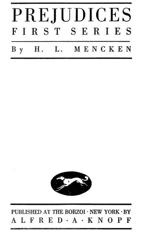 Prejudices, First Series