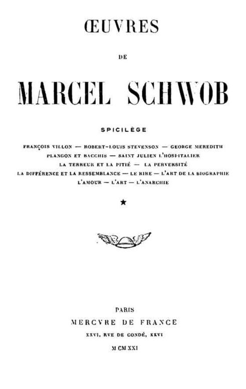 OEuvres de Marcel Schwob / Volume 1 of 2