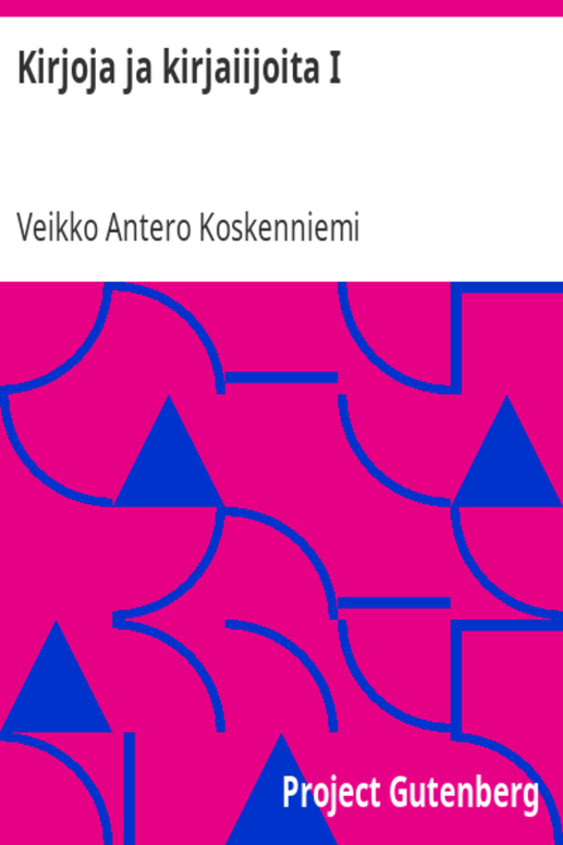 Kirjoja ja kirjaiijoita I