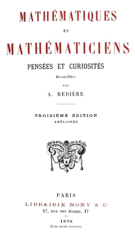 Mathématiques et Mathématiciens Pensées et Curiosités