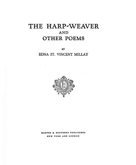 The harp-weaver, and other poems
