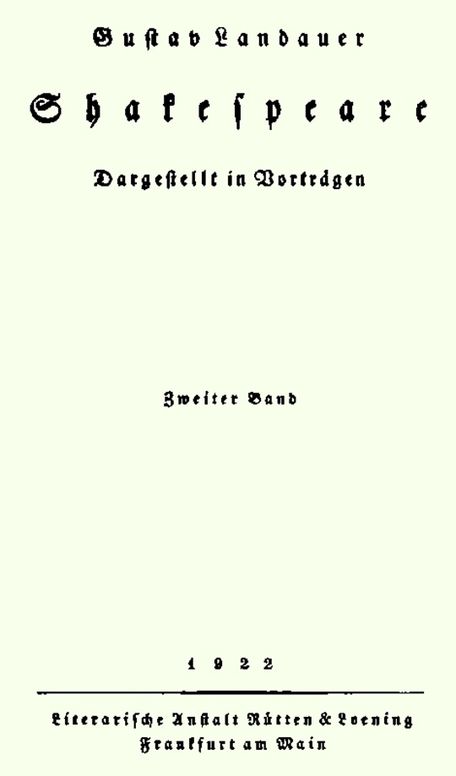 Shakespeare (Volume 2 of 2) Dargestellt im Vorträgen