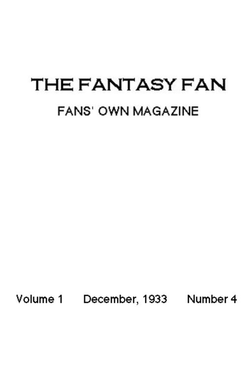 The Fantasy Fan December 1933 The Fans' Own Magazine