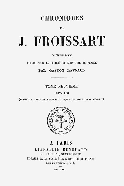 Chroniques de J. Froissart, tome 9