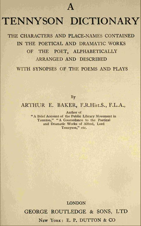 A Tennyson dictionary