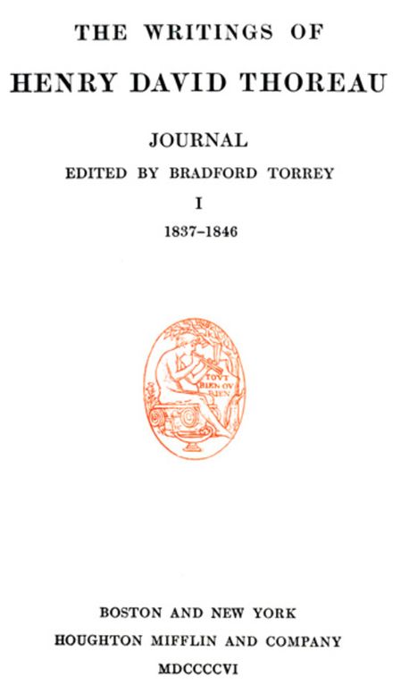 The Writings of Henry David Thoreau, Volume VII (of 20)
Journal I, 1837-1846