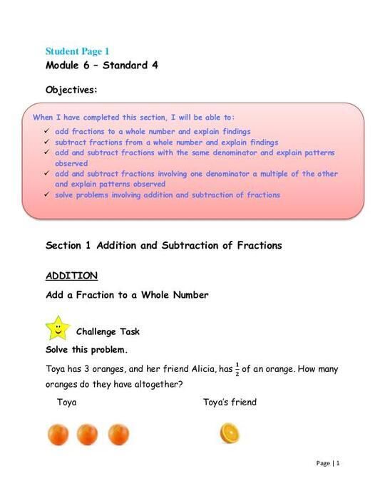 Mathematics: Standard 4  Section 1