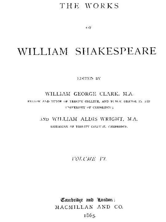 The Works of William Shakespeare [Cambridge Edition] [Vol. 6 of 9 vols.]