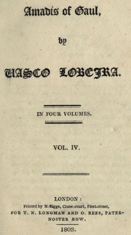 Amadís of Gaul, (Vol. IV. of IV)