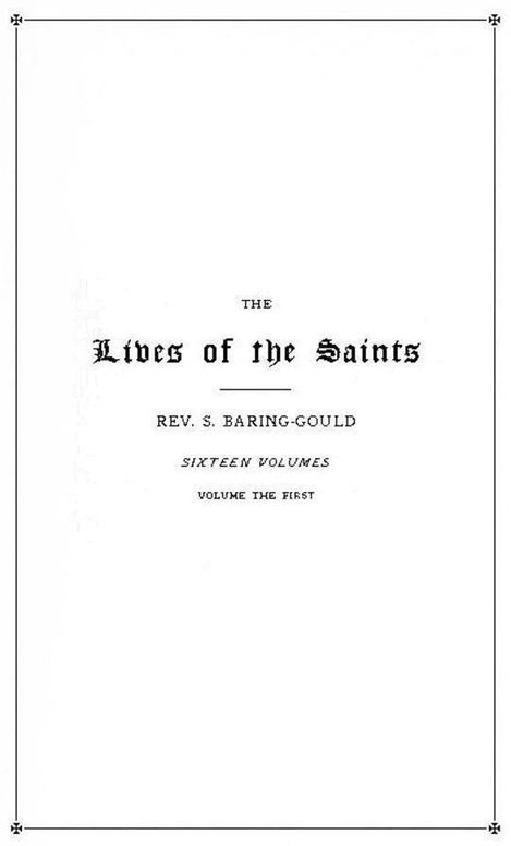 The Lives of the Saints, Volume 1 (of 16)