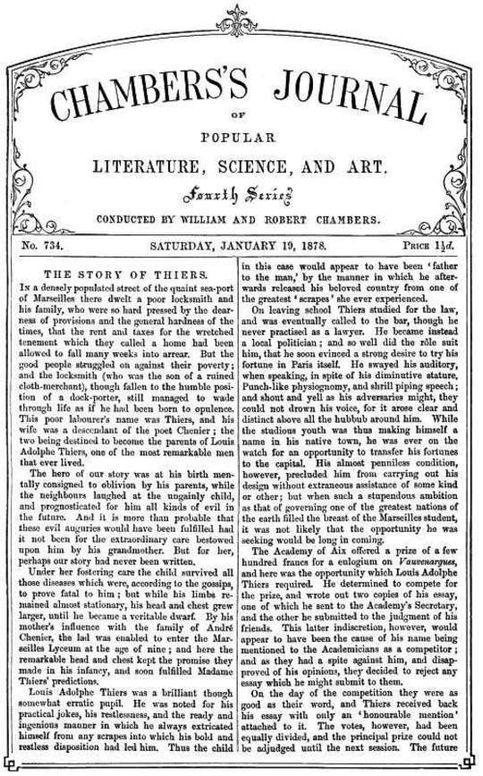 Chambers's Journal of Popular Literature, Science, and Art, No. 734, January 19, 1878