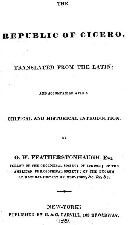 The republic of Cicero
Translated from the Latin; and Accompanied With a Critical
and Historical Introduction.