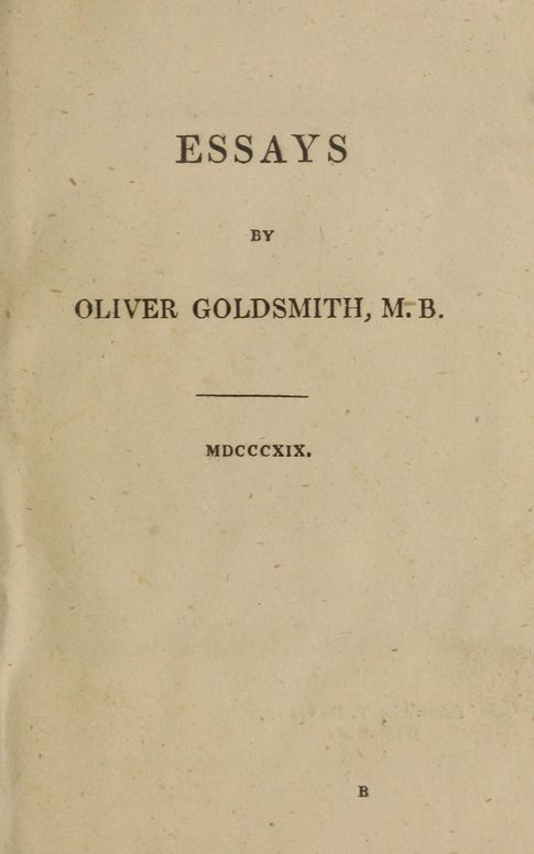 Goldsmith's essays