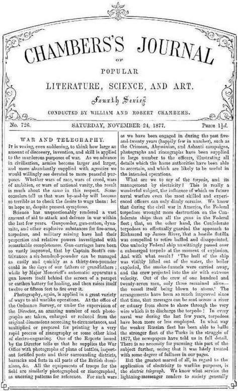 Chambers's Journal of Popular Literature, Science, and Art, No. 726 November 24, 1877