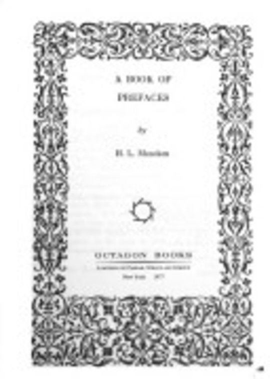 A book of prefaces