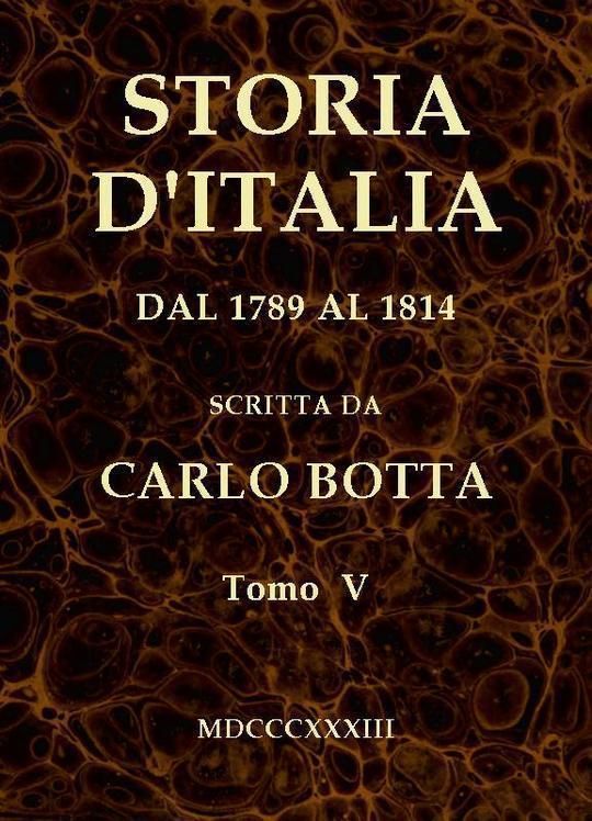 Storia d'Italia dal 1789 al 1814, tomo V