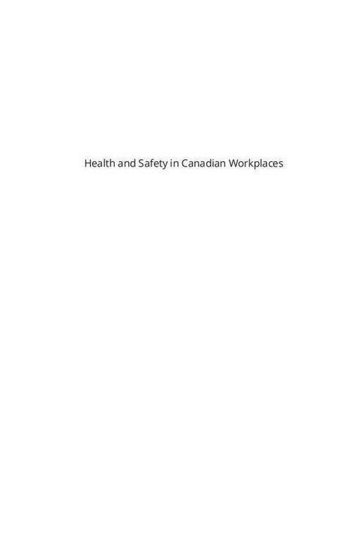 Health and Safety in Canadian Workplaces