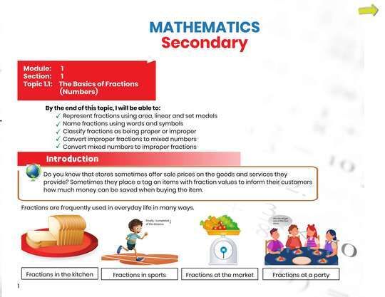 Mathematics Secondary Module 1 Section 1 Topic 1.1