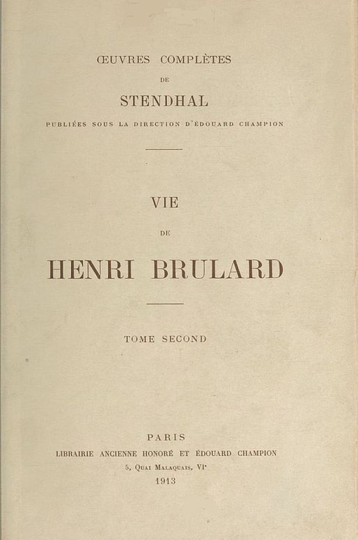 Vie de Henri Brulard, Tome 2 (of 2)