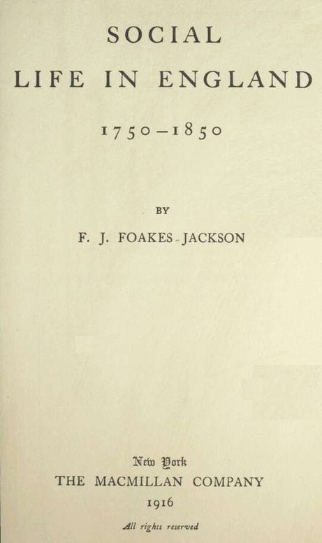 Social life in England, 1750-1850