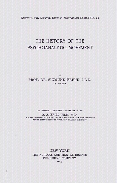 The history of the psychoanalytic movement