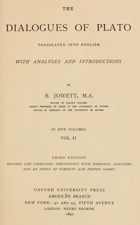 The dialogues of Plato in five volumes, Vol. II (of 5)