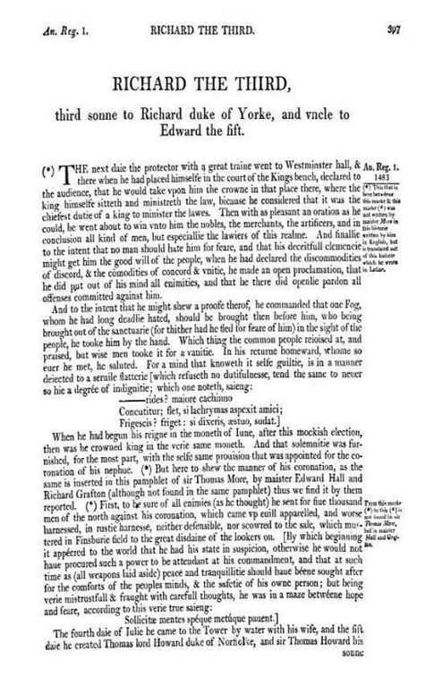 Chronicles of England, Scotland and Ireland (3 of 6): England (6 of 9) Richard the Third, Third Sonne to Richard Duke of Yorke, and Uncle to Edward the Fift