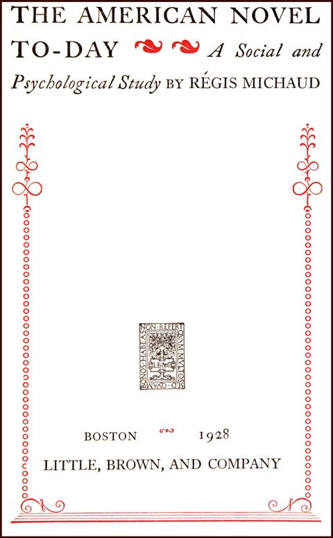 The American novel to-day