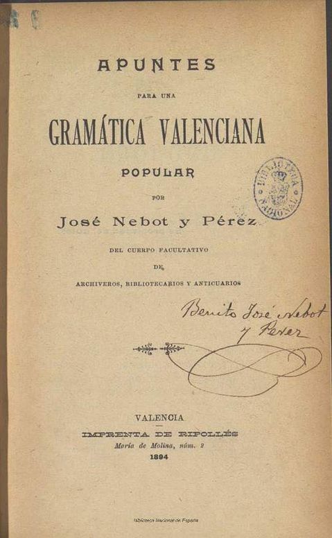 Apuntes para una Gramática Valenciana Popular