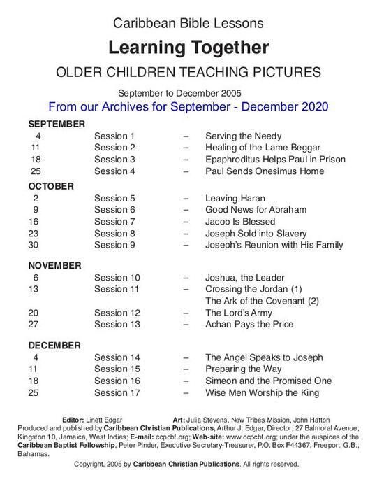 Older Children Teaching Pictures - From Our Archives For use Sept. - Dec. 2020