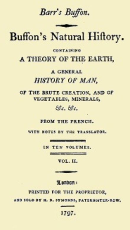 Buffon's Natural History, Volume II (of 10) Containing a Theory of the Earth, a General History of Man, of the Brute Creation, and of Vegetables, Mineral, &c. &c