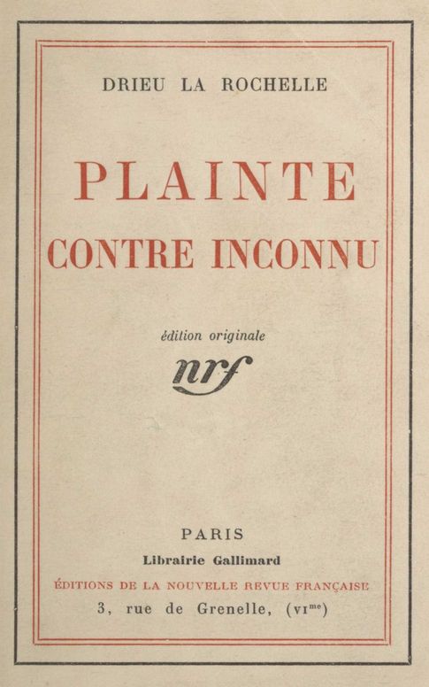 Plainte contre inconnu