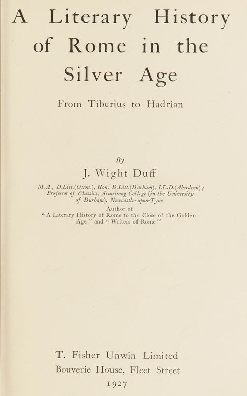 A literary history of Rome in the Silver Age