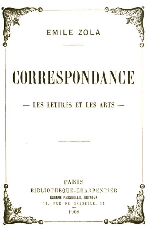 Correspondance
Les lettres et les arts