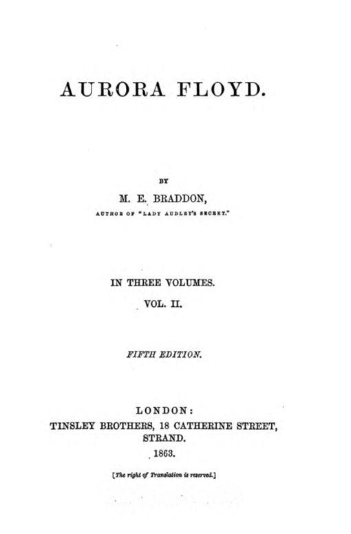 Aurora Floyd, Vol. II (of 3) Fifth Edition