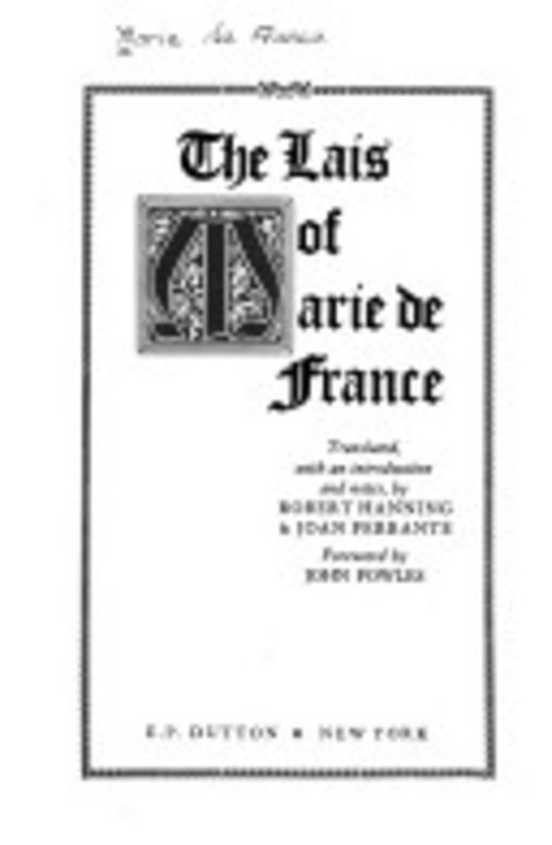 The lais of Marie de France