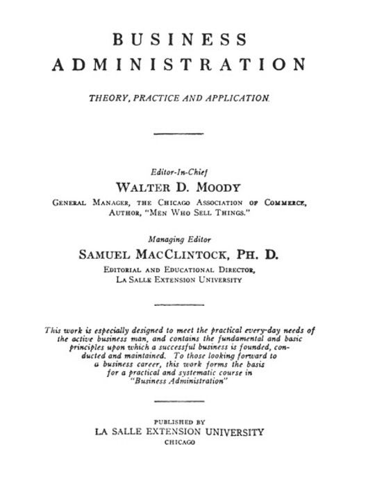 Business Administration
Theory, Practice and Application