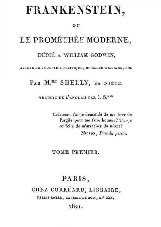 Frankenstein, ou le Prométhée moderne Volume 1 (of 3)