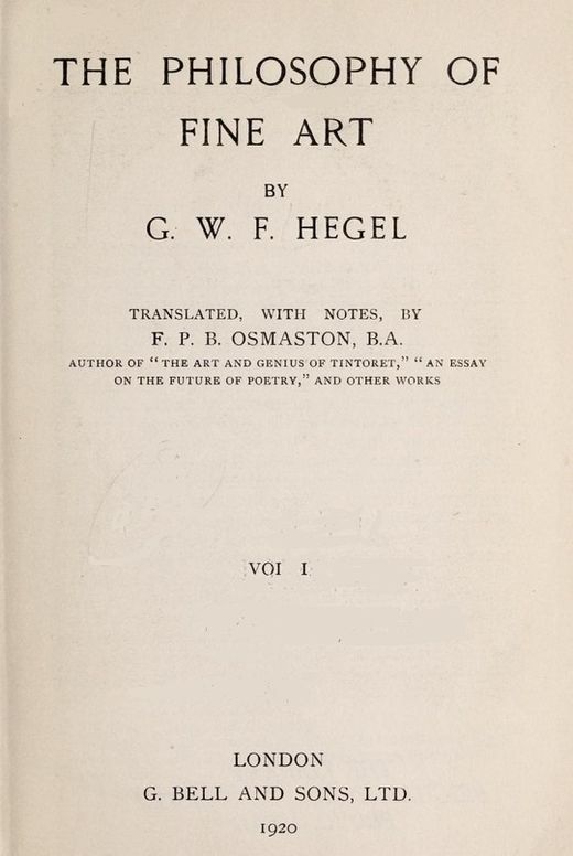 The Philosophy of Fine Art, volume 1 (of 4)
Hegel's Aesthetik