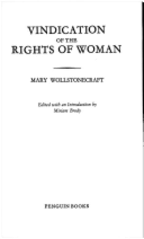 A Vindication of the Rights of Woman
