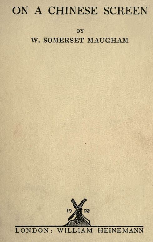 On a Chinese Screen